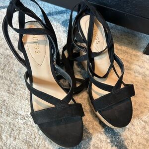 GUESS Women's Black Strappy Sandals